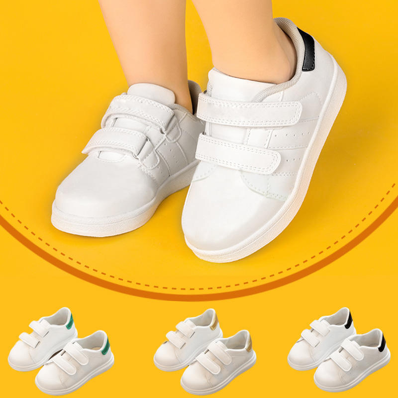 Весенняя детская обувь Tide, детская спортивная обувь, маленькие белые туфли на липучке для девочек, повседневная детская обувь для доски