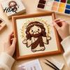Beginner Faux Pearl Art Set Jesus Painting Kit DIY Handmade Rhinestone Faith-themed