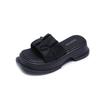 2025 new slippers women's summer wear muffin bread one-word thick-soled design beach sandals fashion going out sandals