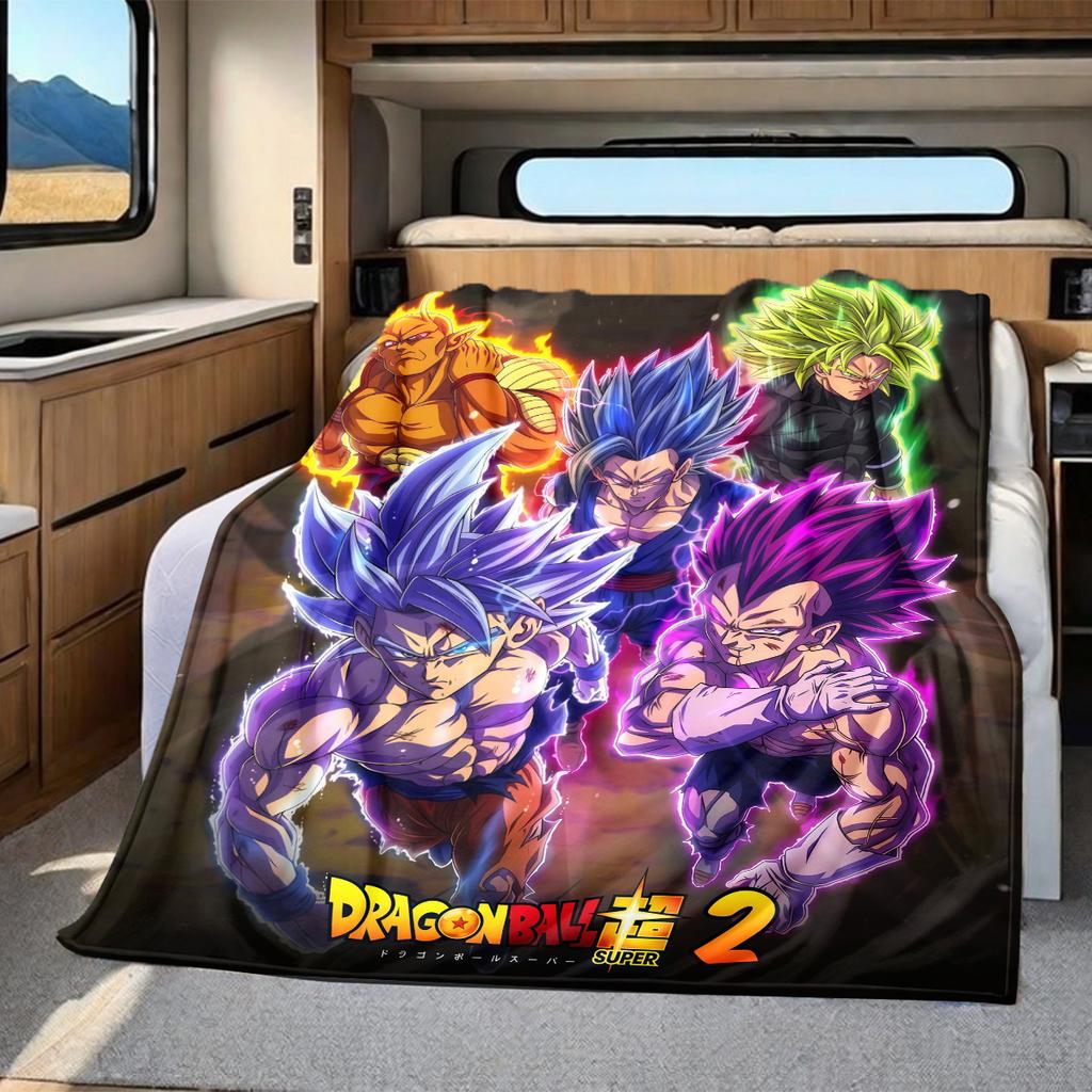 1 шт. Плед из фланели с принтом DRAGON BALL, Высокое качество, Для всех сезонов, Декор для дома, Тепло и Уют, Идеально для Рождественских подарков