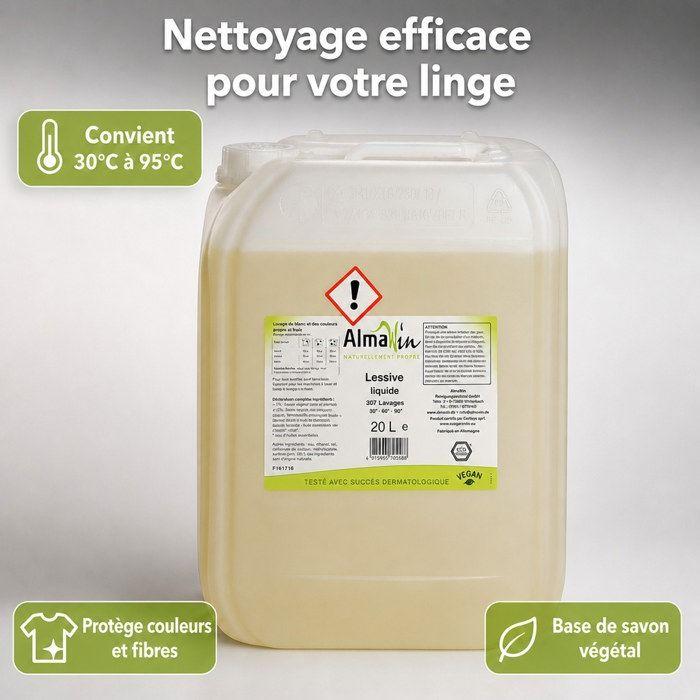 Lessive liquide 20 litres, lessive gros volume, lessive ecologique
