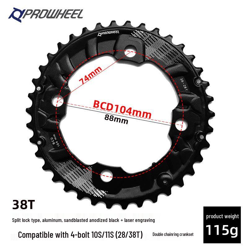 Горный велосипедный шатунный комплект Prowheel на 10/11 скоростей с полым дизайном и звездами 26T/36T/38T для ремонта велосипеда.