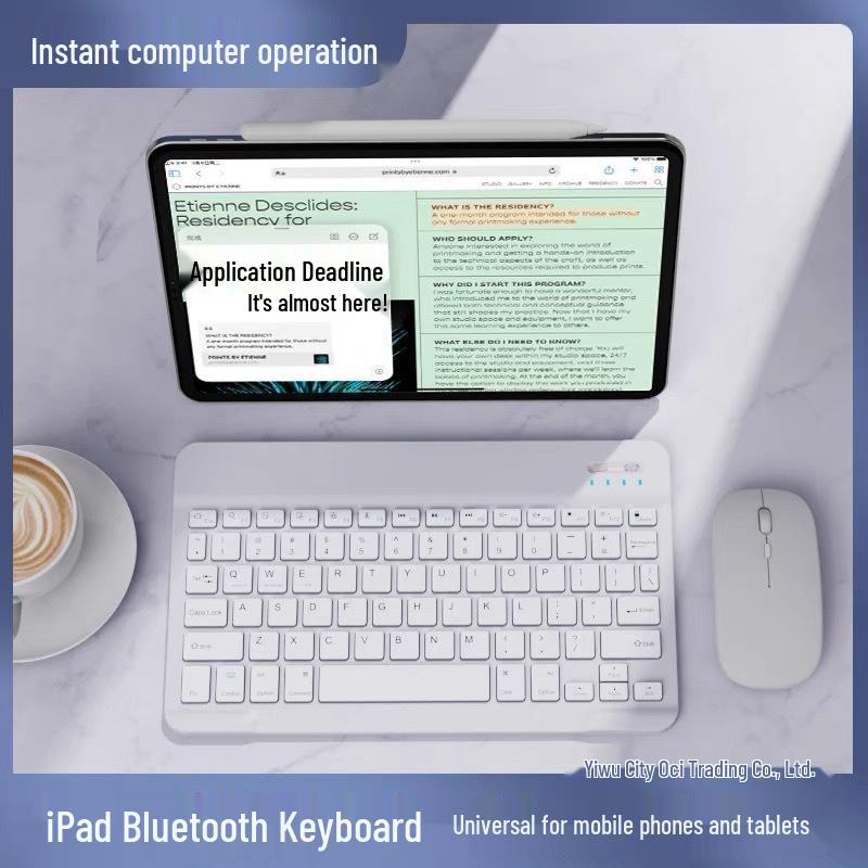 Беспроводная перезаряжаемая Bluetooth-клавиатура и мышь для iPad, планшета и устройств Android/Apple