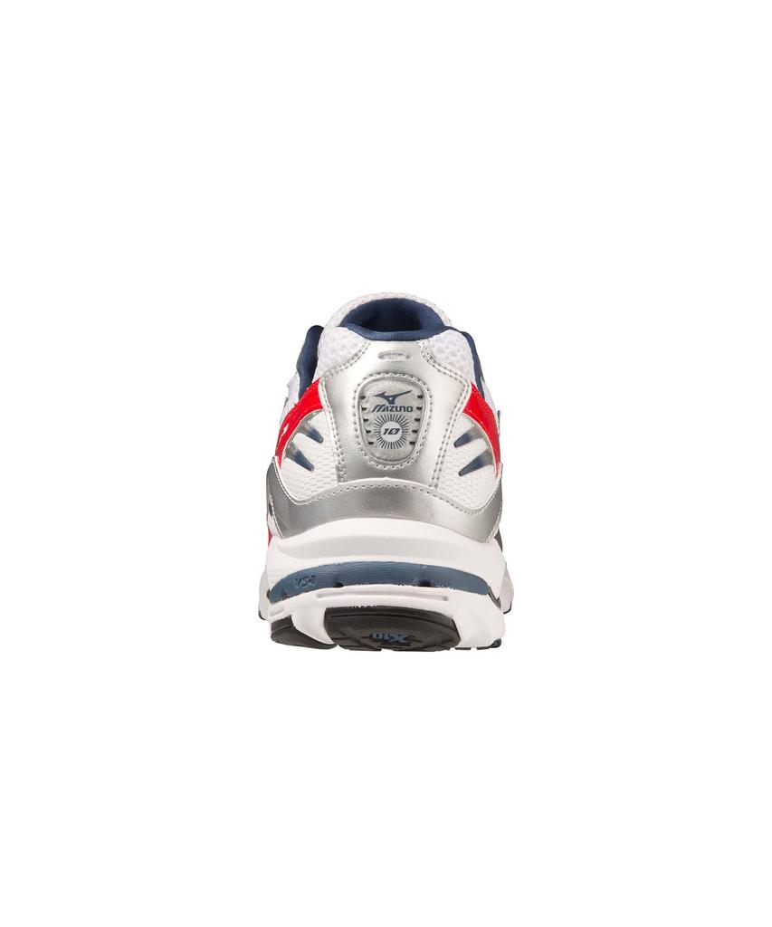 Mizuno (унисекс) Wave Rider 10 - Белый:Синий Значок:Высокий риск Красный / D1Ga210408