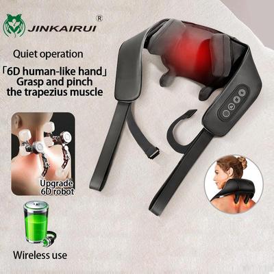 Электрическая шаль для массажа шейки матки, беспроводная зарядка, портативный нагревательный разминающий массажер для шеи для облегчения боли