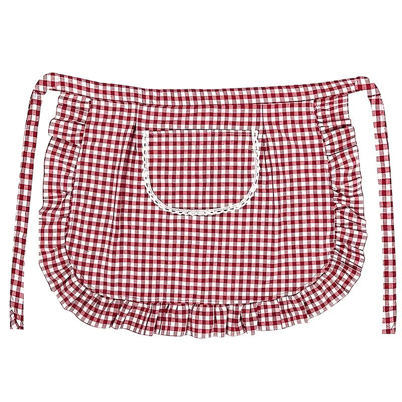 Фартук Клетчатый Квадратный Полуфартук Хлопковый Материал Пятноустойчивый Дышащий Домашняя Кулинария Рабочая Одежда Кухонные Аксессуары