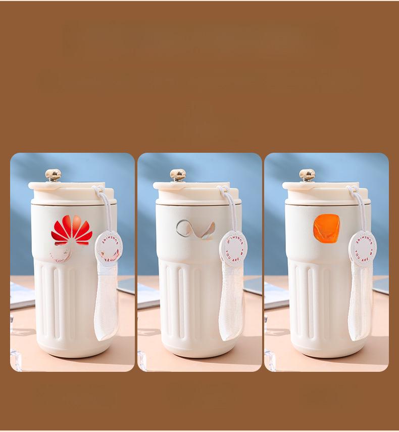 Симпатичная портативная термокружка с интеллектуальным дисплеем температуры – дорожная кружка из нержавеющей стали 316 с веревкой для переноски