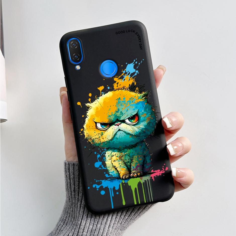 Cute Rabbit Photograph Phone Case For Honor 10 Lite Liquid Silicone Cover Shell For Huawei P smart 2019 Graffiti Bumper
