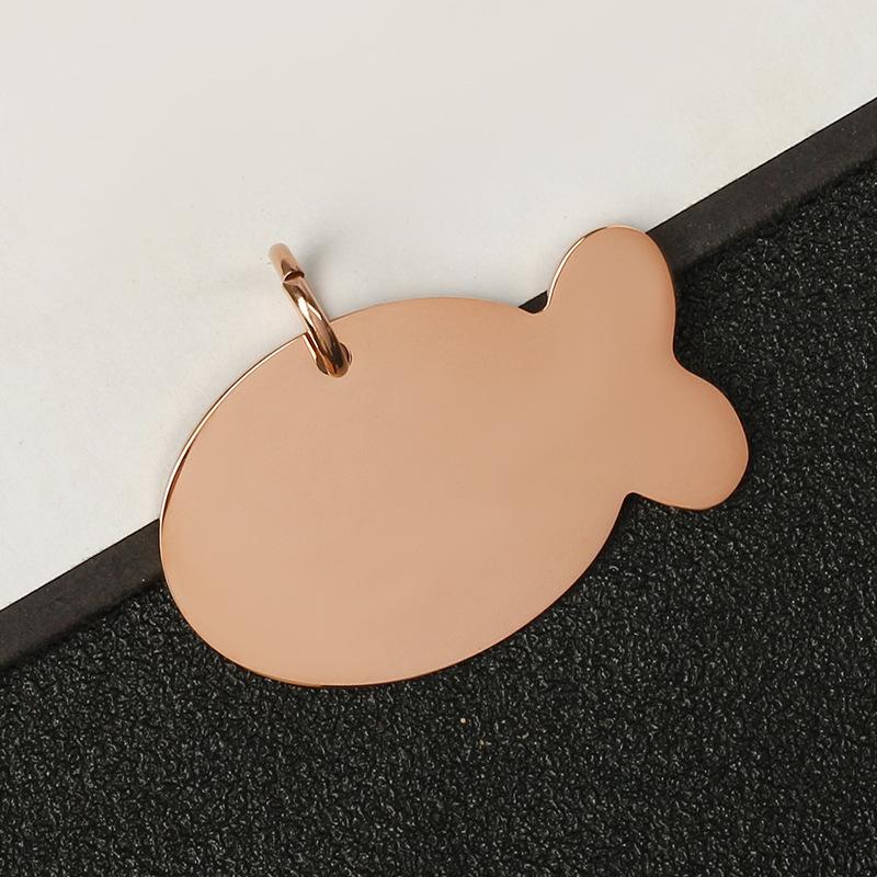 Для оптовой продажи металлическая бижутерия, бирка для питомца (рыба-сом), кулон, карта от потери, лазерная гравировка, собачья бирка из нержавеющей стали