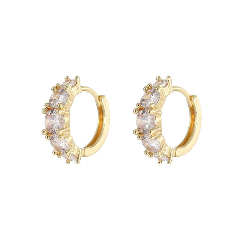 Роскошные серьги-кольца со стразами и кристаллами для женщин, роскошные романтические круглые серьги, минималистичные вечерние украшения с цирконием, аксессуары для ушей