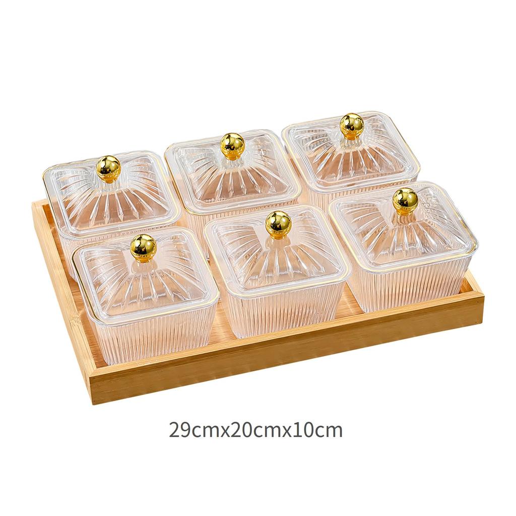 6 Bowls/Set Ried Fruit Salad Nuts Plate Snack Dishes Acrylic Dessert Jar Storage Dish Candies Container for Home Kitchen