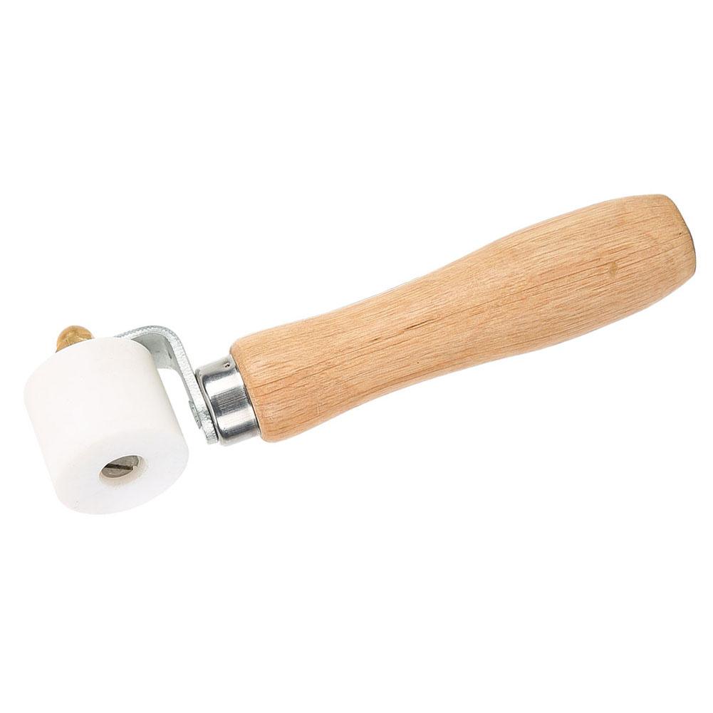 28mm 1.1in PTFE Hand Pressure Roller 2‑Way Bearing Wooden Handle Heat‑Resistant Welding