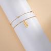 Cazador Barcelona Flower Bracelet Stainless Steel Smile Leaves Bow Tie Planet Charm Double Layer Beads Chain for Women Jewelry