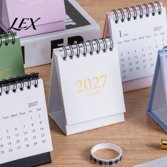 Professional Planning Calendar 2027-2028 Mini Standing Flip Desk Calendar, 18 Month Desktop Planner from Jan. Compact Monthly Organizer 2027