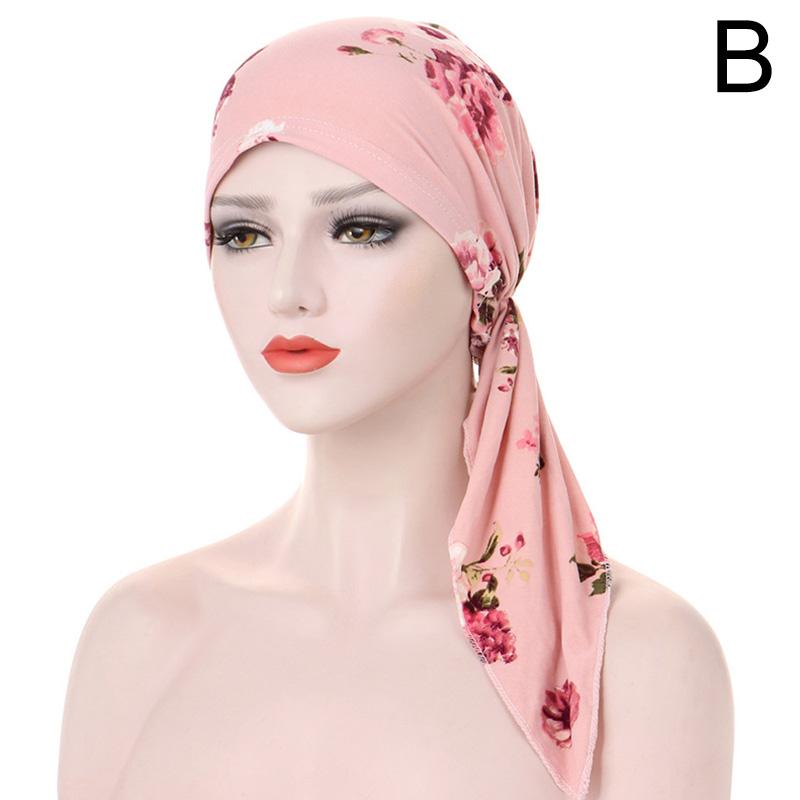 1 шт. модная шапочка для химиотерапии с цветочным принтом, повязка на голову для женщин, тюрбан, мусульманская шляпа, женские аксессуары
