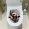 3D Cat Dog Toilet Stickers Self-adhesive Toilet Seat Decals Cute Wall Sticker  Home Decoration
