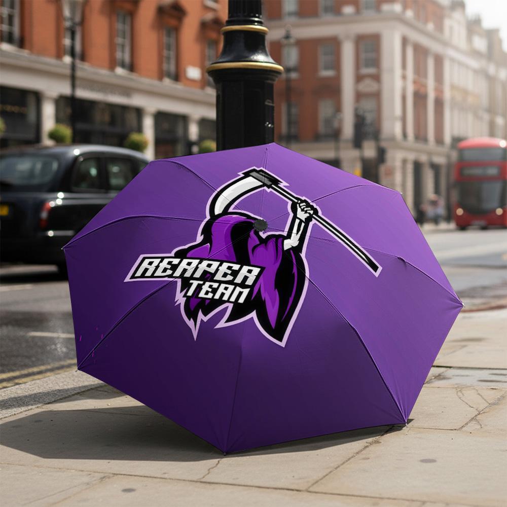 1 шт. Автоматический складной зонт - Узор Melbourne Storm, Портативный и складной дизайн с 8 спицами, Рождественские и Дни рождения Подарки