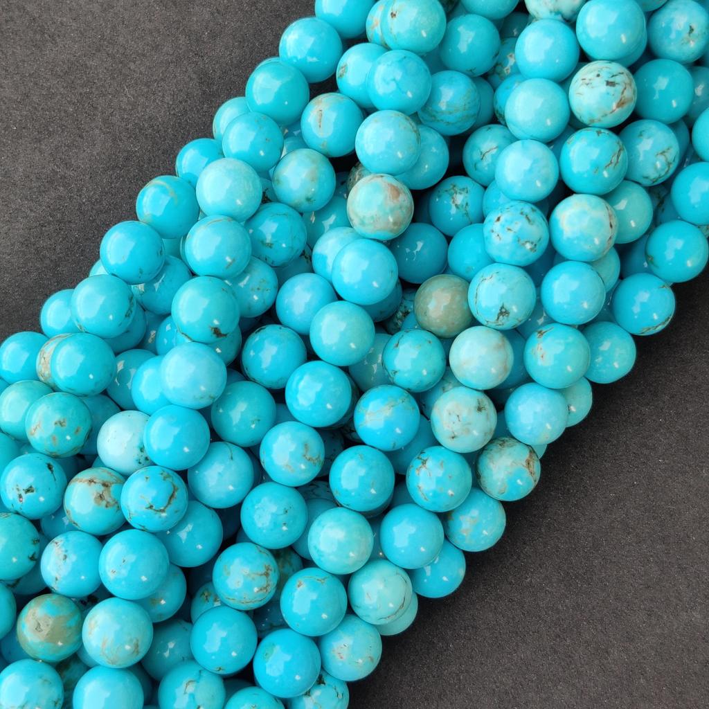 Красивые мятно-голубые магнезитовые бирюзовые бусины, круглые каменные бусины, свободные бусины, бусины размером 6 мм, 8 мм, 10 мм, нити бусинок длиной 14-15 дюймов.