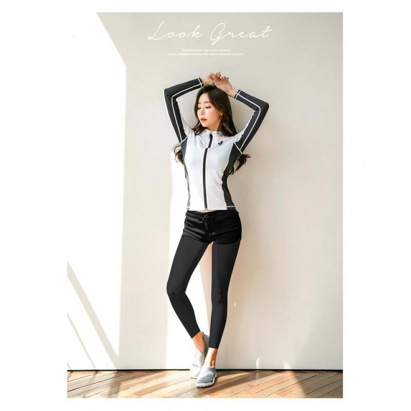 Men Women Long Sleeve Shorty Wetsuit Rash Guard Quick Dry Sun Protection Swimming Diving Snorkeling