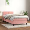 3141286 vidaXL Divan Bed with Mattress Pink 90x200 Cm Velvet