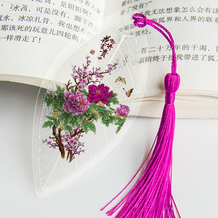 Ancient Chinese Landscape Painting Bookmark Beautiful Beautiful Leaf Vein Bookmark Gift To Classmates and Friends