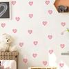 Pink Heart-shaped Wall Stickers, Girlish Room Wall Decoration Stickers, Warm Bedroom Self-adhesive Wall Stickers