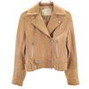 Diagram Sheepskin Leather Double Riders Jacket 36 Beige Women Used