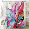 Абстрактная Цветная Шторка для Душа с Дизайном Fluid Art для Ванной Комнаты Розовый Синий Белый Красный Желтый Черный Оранжевый Современный Полиэст