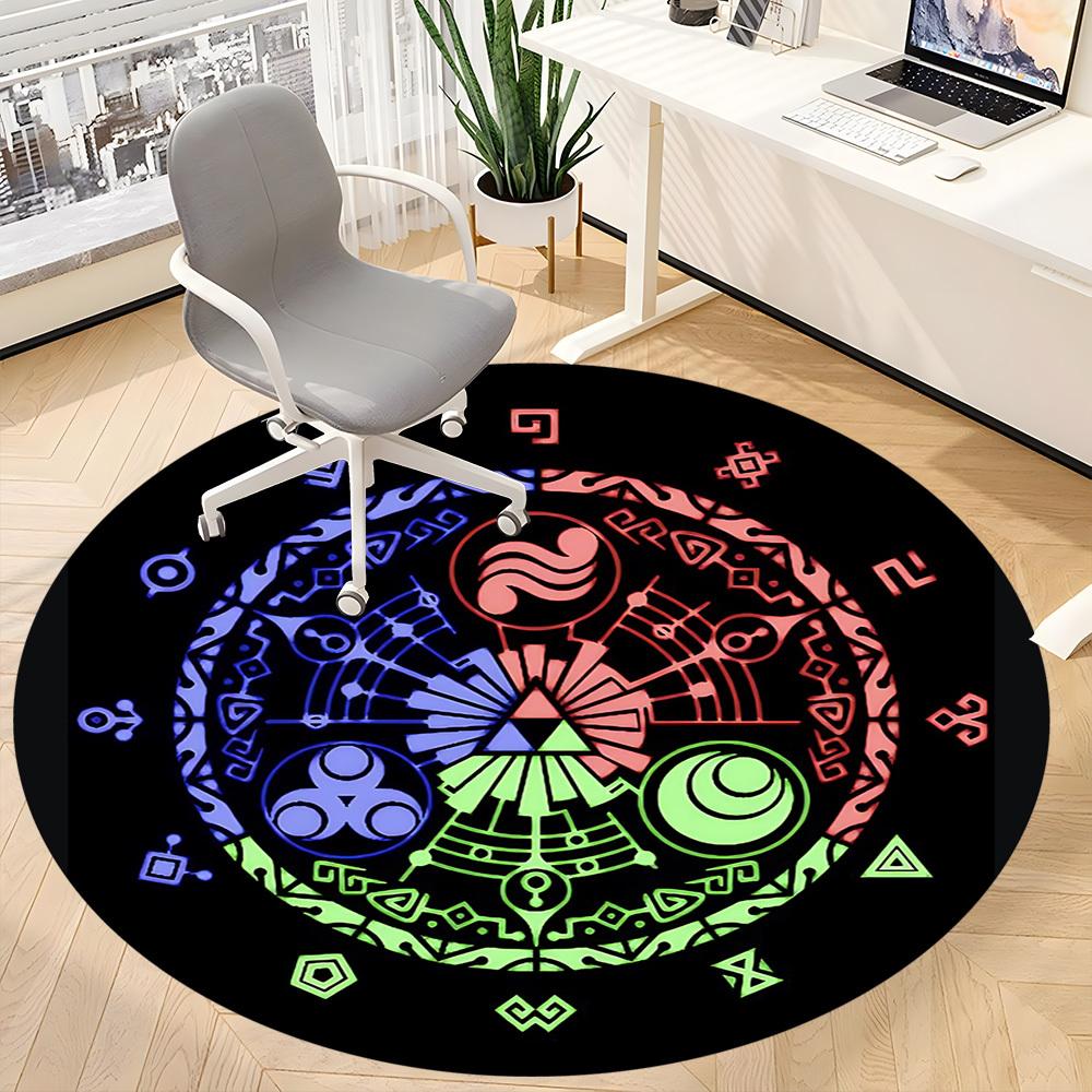 1pc Legend of Office Round Area Rug, Indoor Mat Suitable For Office, Under Office Chairs Bedroom Living Room Home Decor a0908167