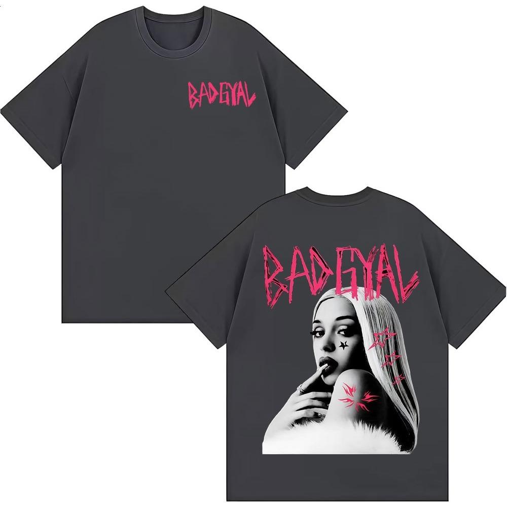 Мужская и женская хлопковая футболка с графикой альбома певицы Bad Gyal, одежда в стиле Y2K, дышащий топ с круглым вырезом и коротким рукавом