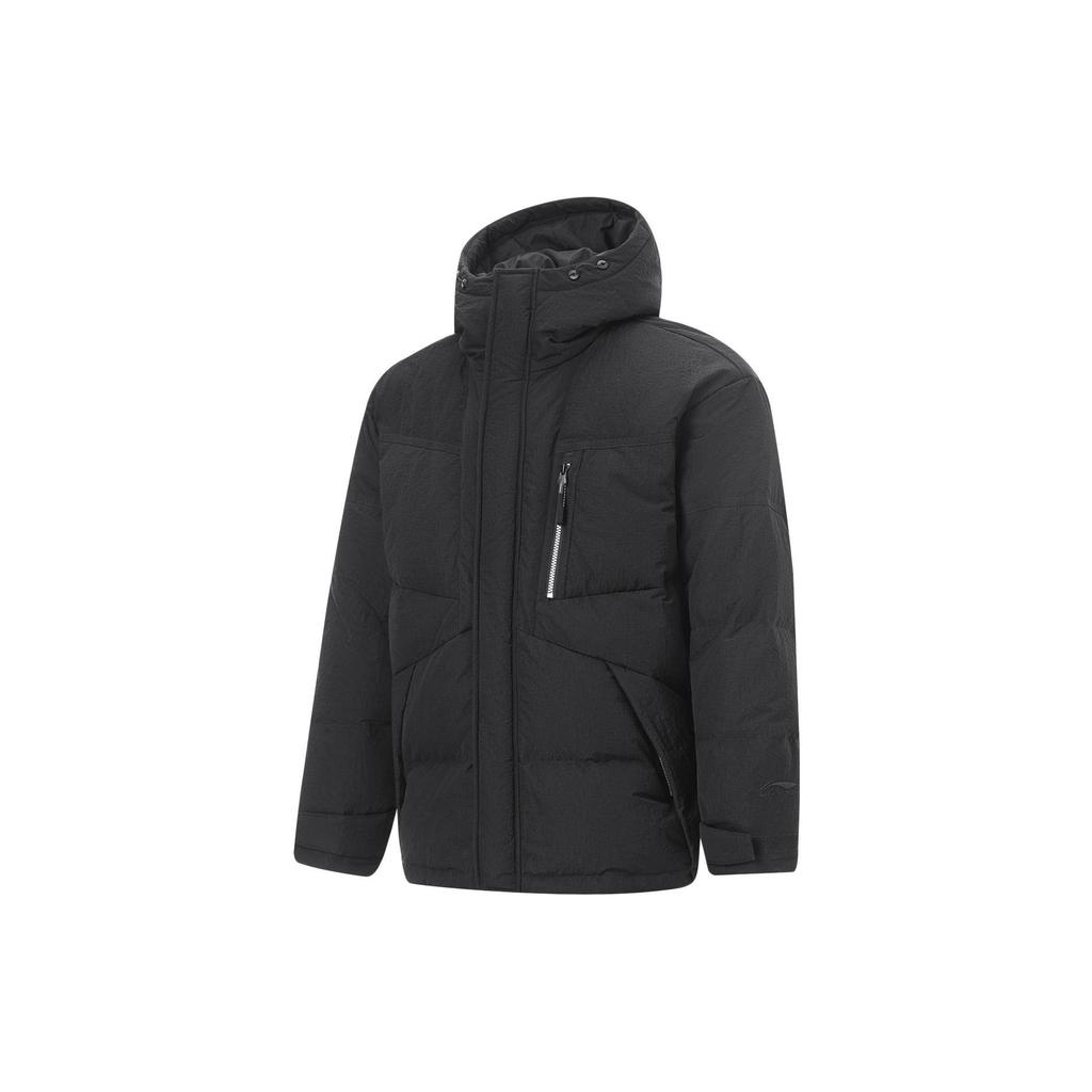 Li Ning Sports Lifestyle Series межсезонье в наличии чистый цвет свободный короткий пуховик мужская верхняя одежда черный AYMT065-1