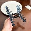 Большая винтажная заколка-краб для волос с цветочным узором и стразами для женщин