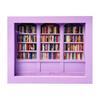 Anxiety Bookshelf Miniature Library with 200Pcs Mini Book Shake Away Your Anxiety Wooden Bookshelf Sensory