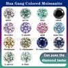 Colored Loose Moissanite Stones 1ct 2ct 3ct Royalblue Pink Green Black Moissanites Shining Fine Zircon Round Lab Grown Diamonds