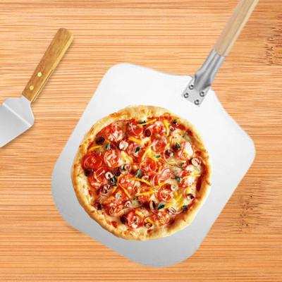 Лопата для пиццы 12-дюймовая пищевая пицца Складная термостойкая деревянная ручка из нержавеющей стали Расширенная гладкая поверхность Высокопрочная съемная головка Стабильная