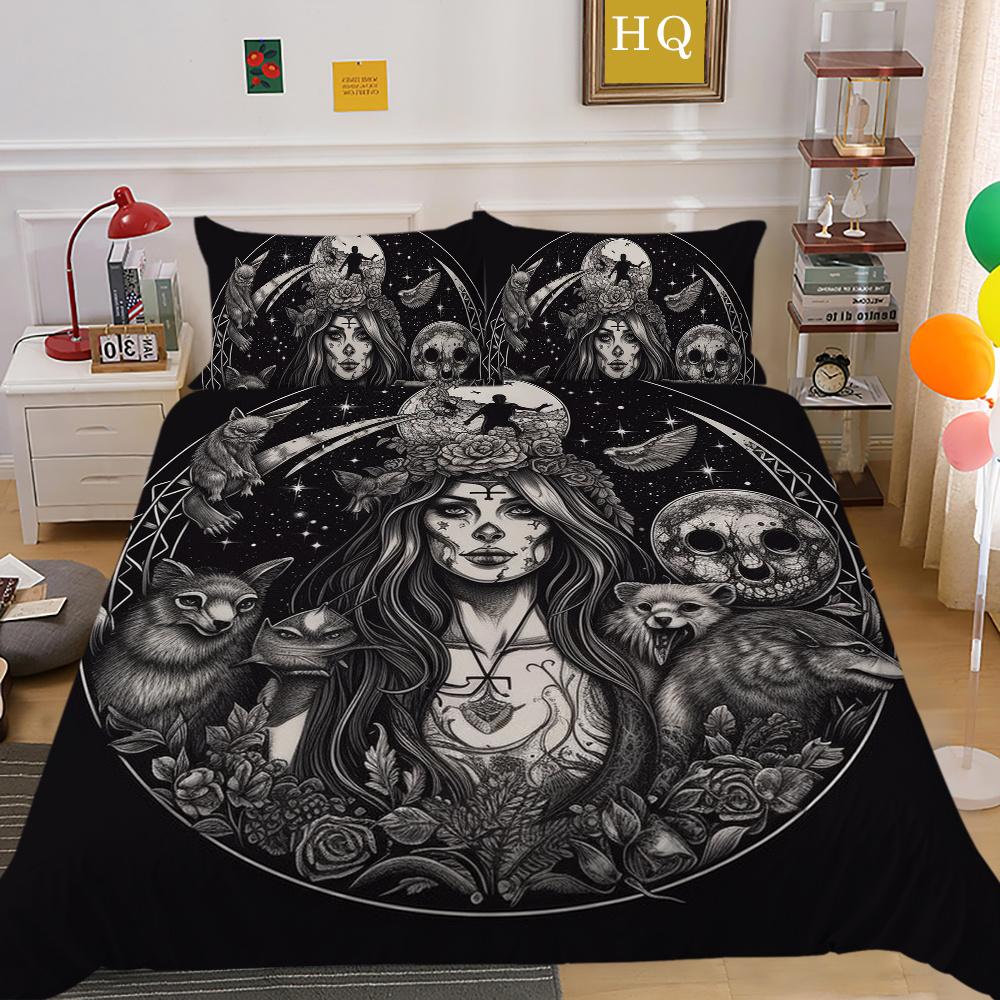 3D Красота Череп Печати Постельная Одежда Твин Размер Полиэстер Покрывала Подростковый Дизайн Модный Домашний Текстиль