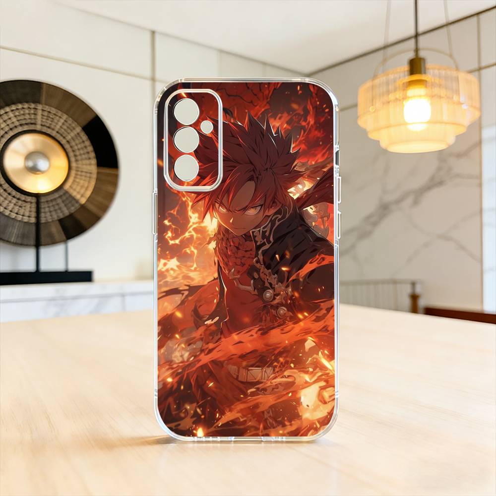 Чехол для телефона Fairy Tail Нацу Убийца Драконов Силуэт Для Samsung A10,12,20,21S,30,31,40,50,51,52,70,71 Прозрачный Чехол