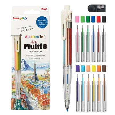 PENTEL Art Multi 8-цветный набор сменных стержней XPH804ST 8, стержень, в комплекте,