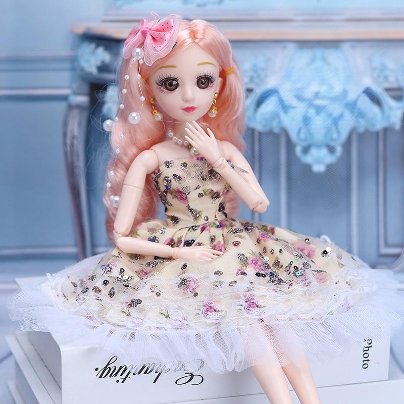 Мини-подвижная 20-шарнирная кукла, 36 см, игрушка для девочек, 3D большие глаза, BJD принцесса, полная одежда, коллекция платьев, детская кукла в подарок