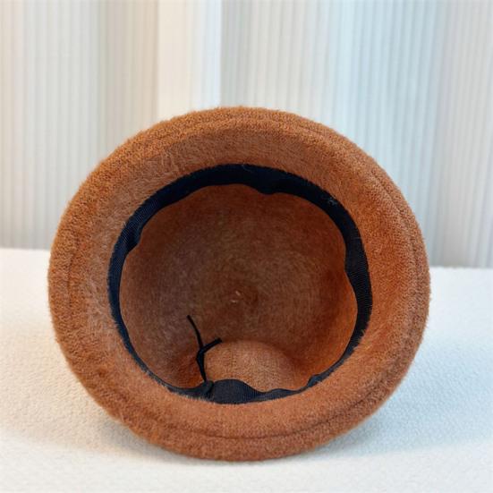 Шляпа-ведро Yousheng однотонная из плюшевой ткани, шляпа-ведро с поясом, декор, шляпа-ведро в ретро-стиле, осень-зима, для активного отдыха, для повседневной носки