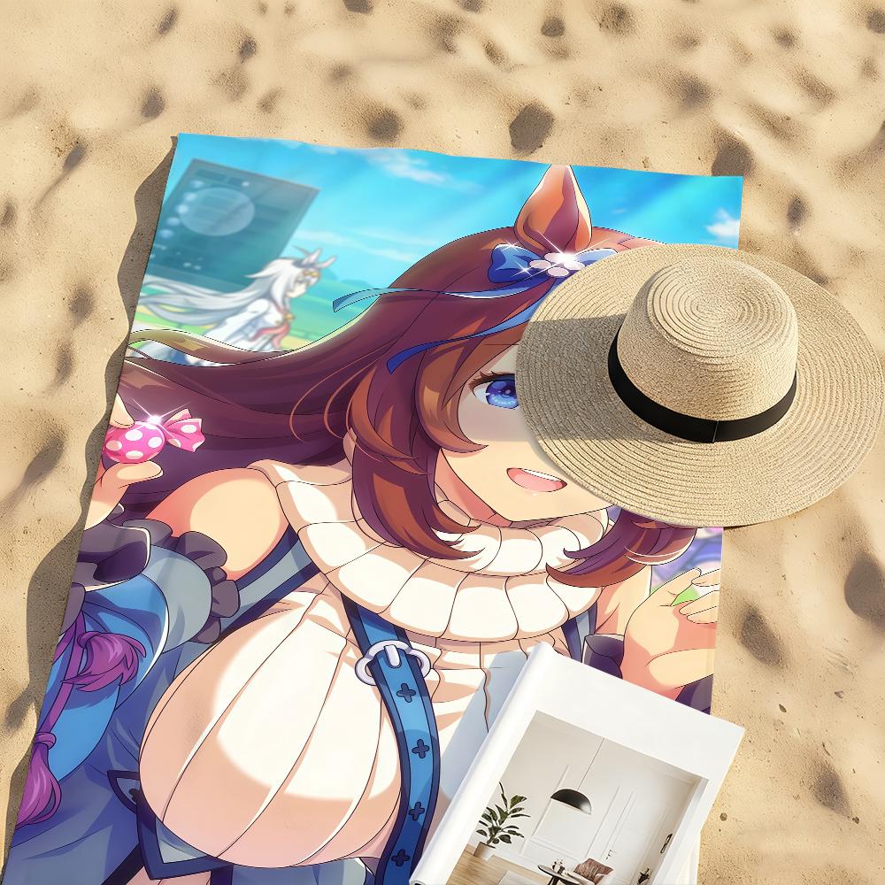 Аниме Umamusume Pretty Derby Супер Крик Быстросохнущие Пляжные Полотенца Подходят Для Бассейнов, Кемпинга, Йоги И Тренажерного Зала