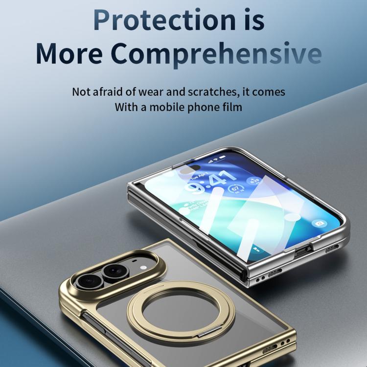 Clear Plated Magnetic Ring Holder Integrated Film Phone Case
