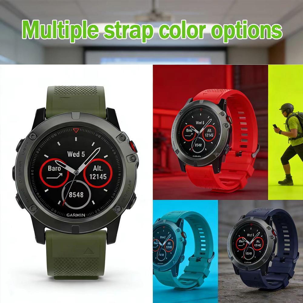 Силиконовый ремешок 22 26 мм для Garmin Quatix 8/Tactix 8 7Pro/Fenix5 5x puls 7 7x 6 6x 8 Pro 47mm 51mm/D2 Bravo Quick Fit Спортивный ремешок