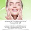 Jasmine Body Skincare Set Gently cleanses and moisturizes the skin with a mild jasmine fragrance that lingers