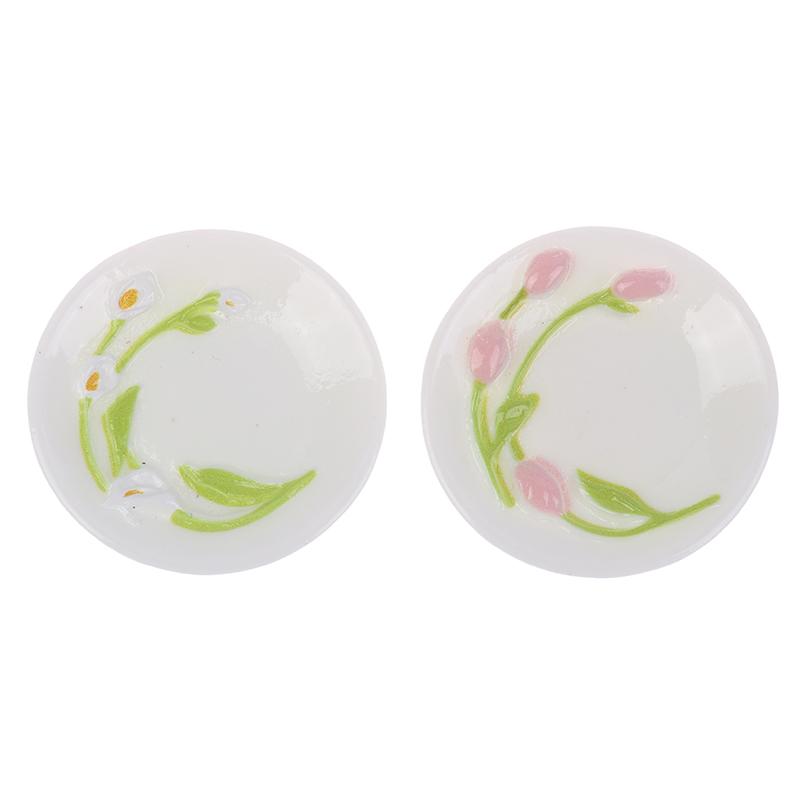 5 шт. 1:12 кукольных домиков, имитация миниатюрных тарелок с рельефным рисунком тюльпана, модель кукольного домика, украшение для кухни, аксессуары для кукольного дома