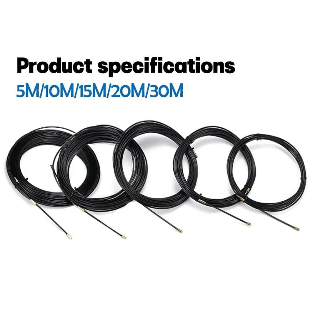 1Roll 5/10/15/20/25/30M Cable Puller 3mm Nylon Guide Push Puller Electrician Spring Tape Conduit Threader Puller Wiring Aid Tool