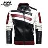 Мужская мотоциклетная кожаная куртка с воротником-стойкой, мотоциклетный гоночный костюм, лоскутная цветная куртка из искусственной кожи, модная брендовая куртка