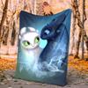 Toothless Flannel Blanket Soft Warm All-Season Throw, Design for Camping, Car Travel, Hiking Sofa, Bed, Office Perfect Gift for Parties
