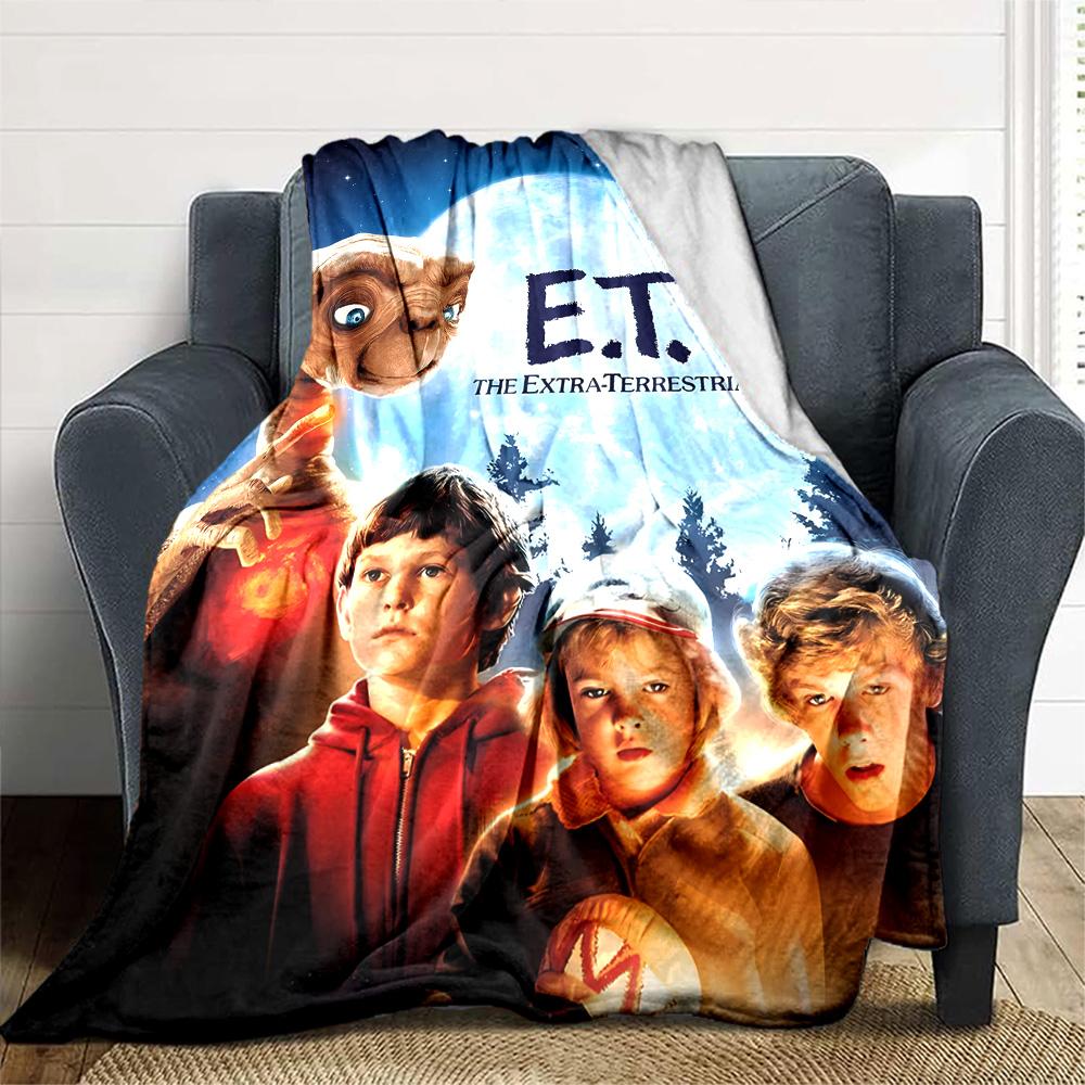 1pc E-ET2 Blanket, Gift, for Men and Women, Soft Blanket, Good for Sofa Bed Couch Travel, Lightweight Flannel Blanket