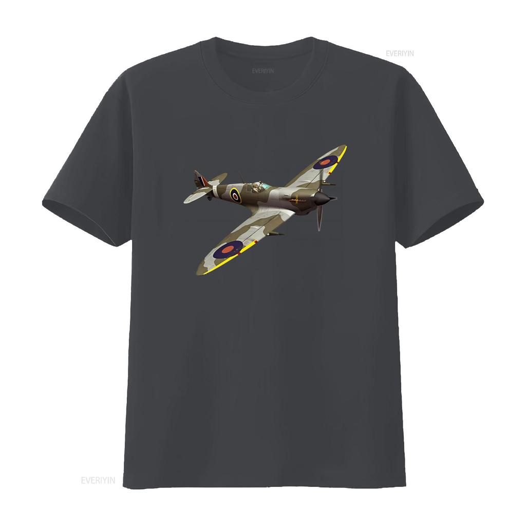 Винтажная мужская хлопковая футболка Supermarine Spitfire, летающая в одиночку. Ретро-дизайн с изображением военной авиации. Удобный крой. Идеально для